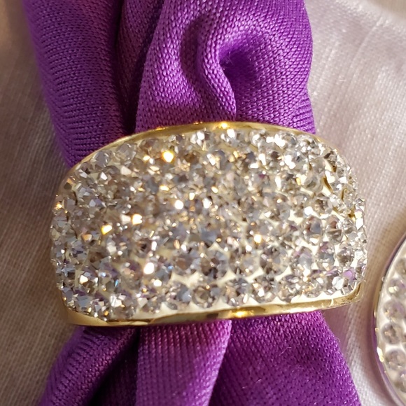 JMC Crystal Gold size 7 Ring / free earrings - Picture 3 of 12